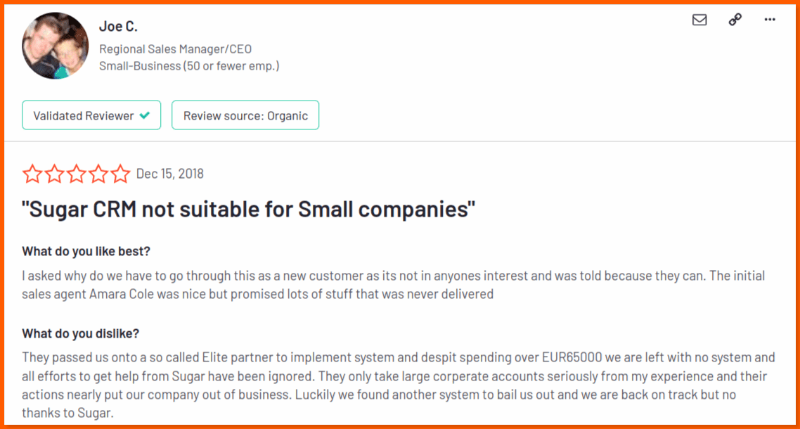 SugarCRM review