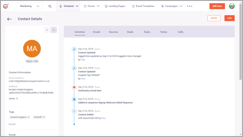 CRM contacts