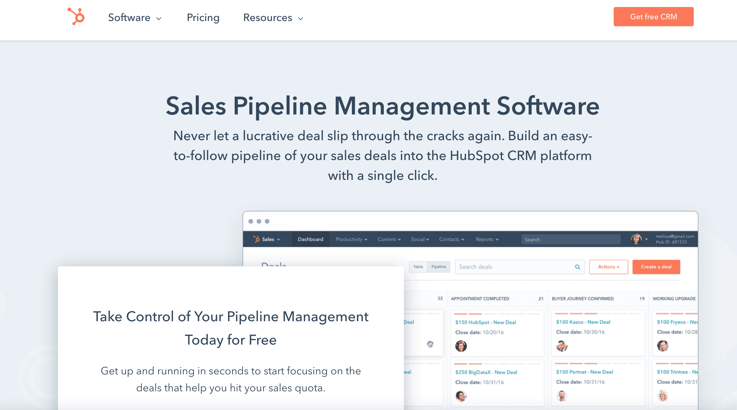 HubSpot sales pipeline management