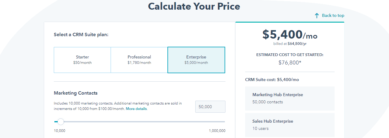 Sharpspring alternative -- Hubspot pricing