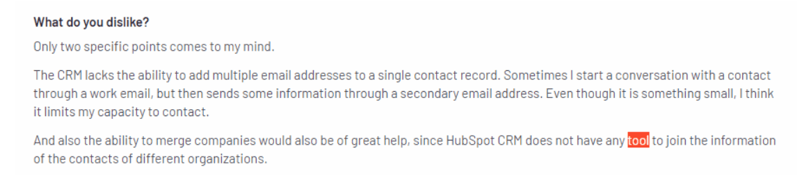 HubSpot cons