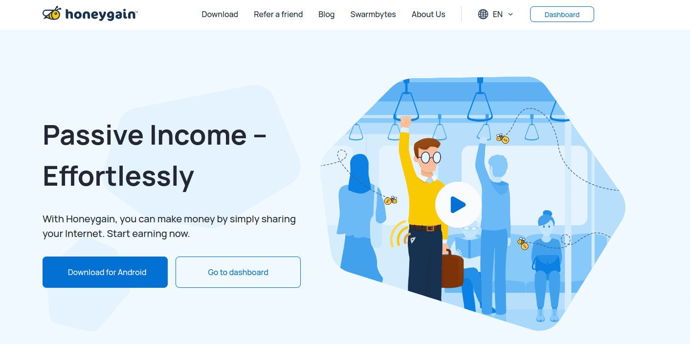 Passive income app: Honeygain