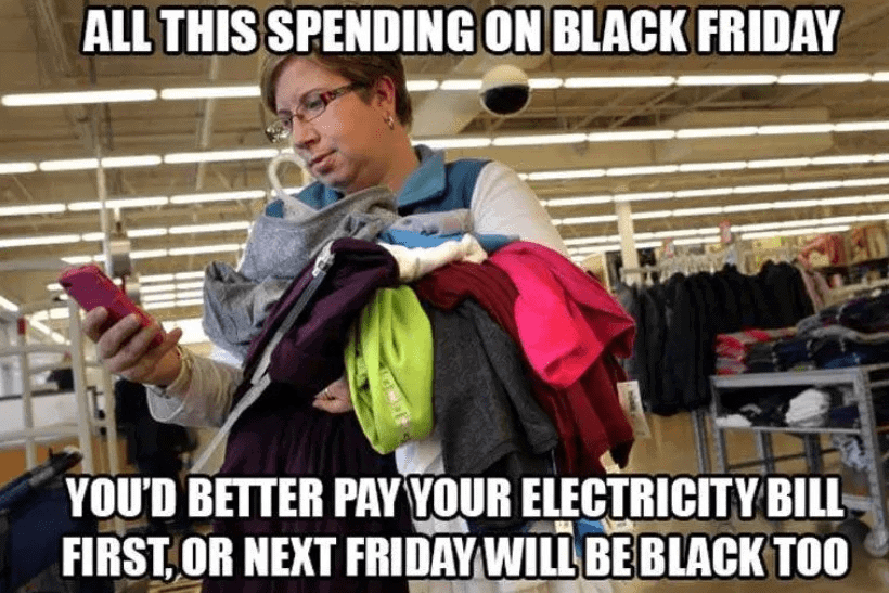 Humorous Black Friday meme