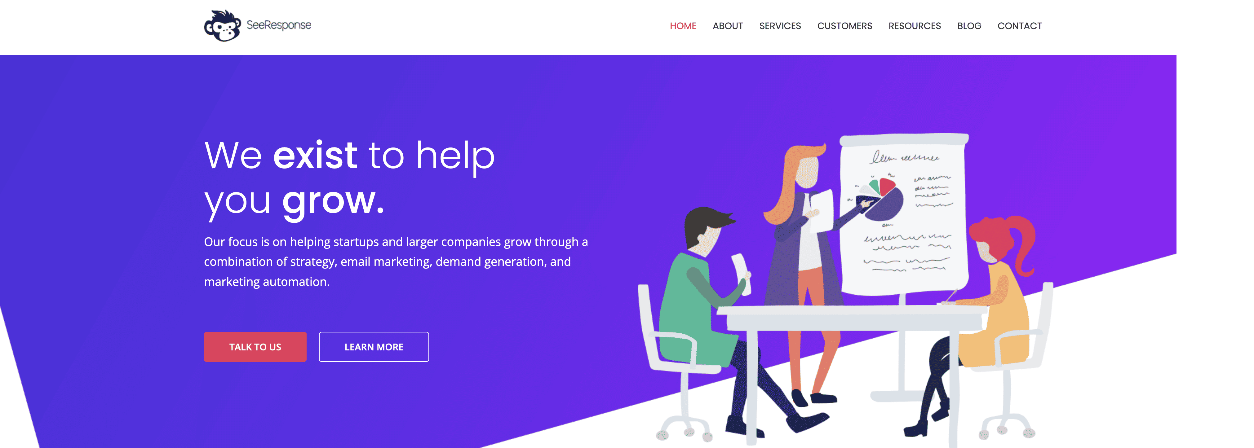 image screenshot of SeeResponse SaaS marketing agency website