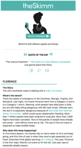 The Skimm email newsletter design