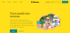 Mailchimp homepage