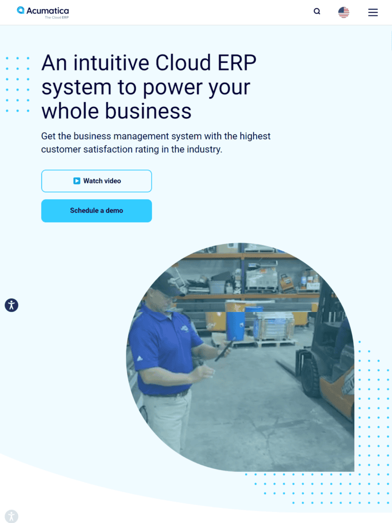 Acumatica Cloud ERP platform helping businesses manage inventory and operations.