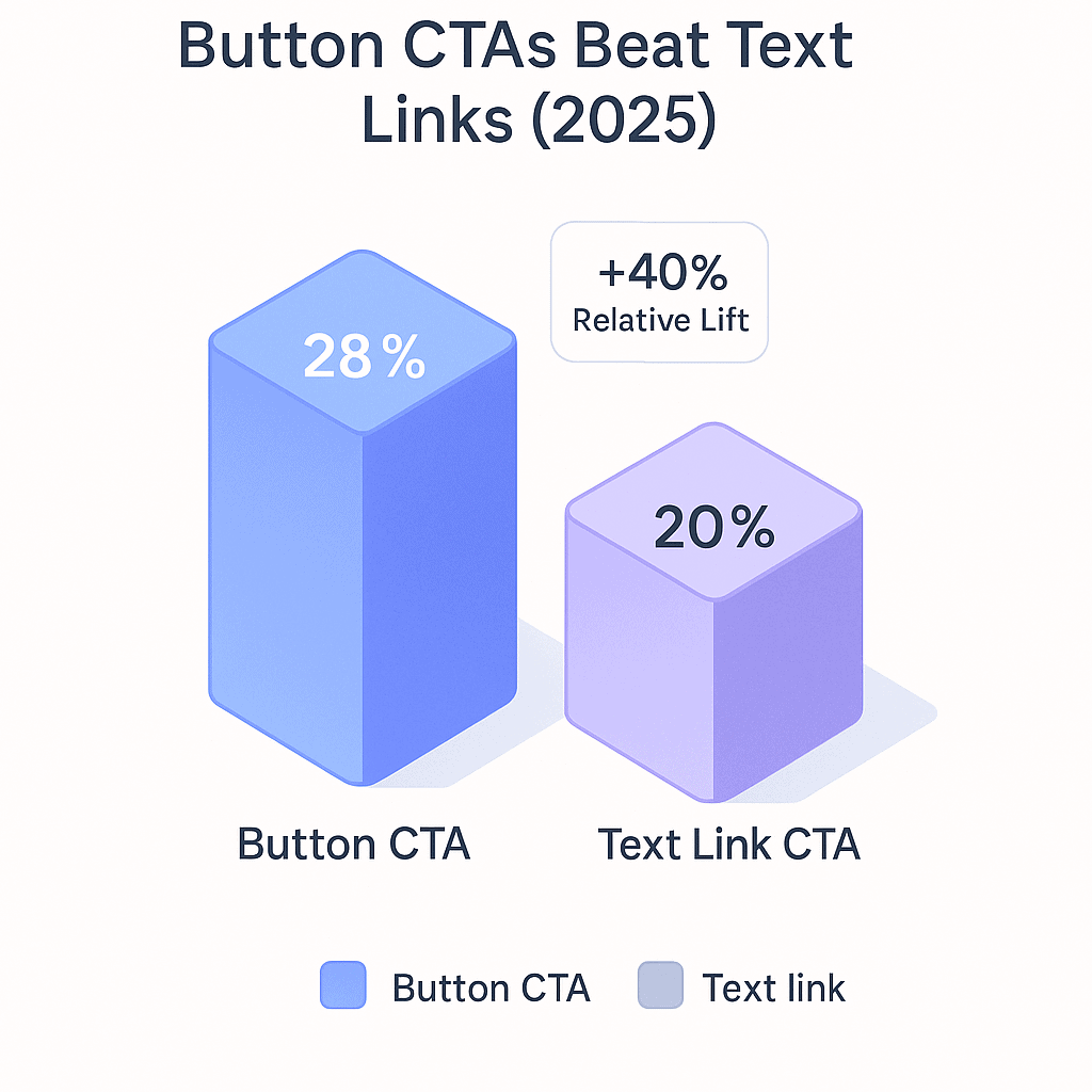 Comparison chart showing higher click-through rates for button CTAs