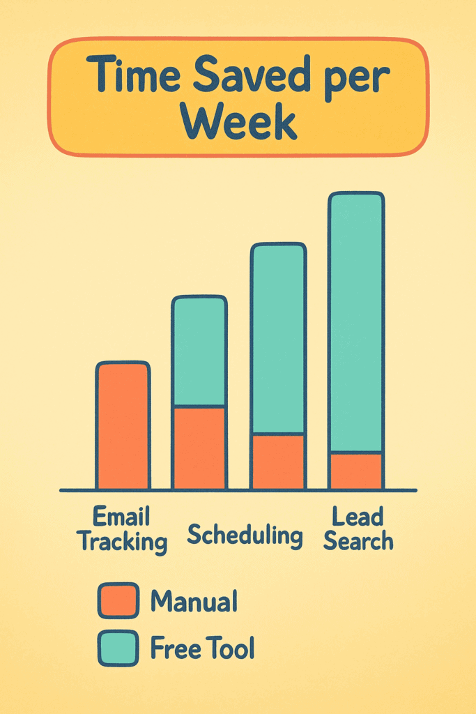 Bar chart of hours saved by free sales tools