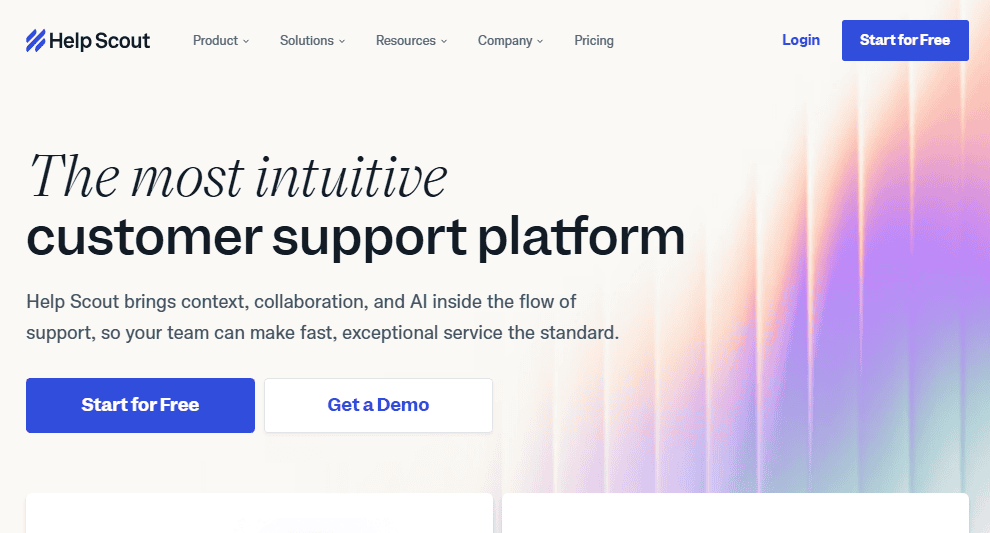 Help Scout CRM homepage screenshot—HubSpot alternative for growing teams