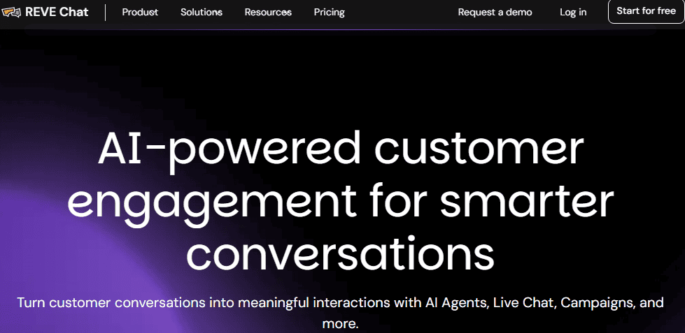 Reve Chat Helpdesk software homepage
