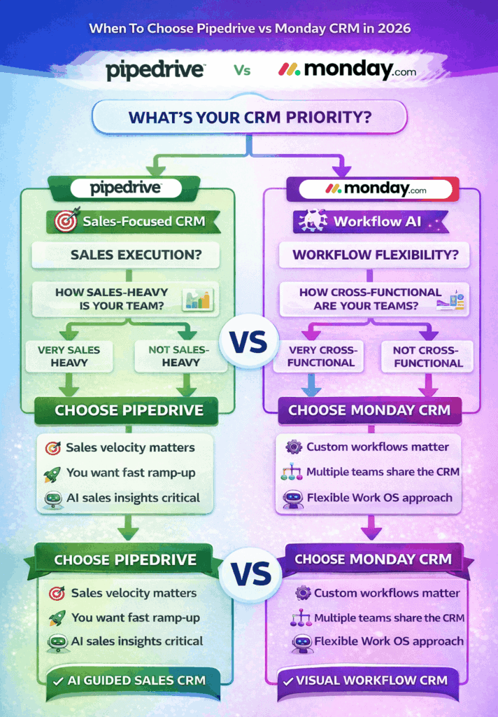 When to choose pipedrive vs monday crm